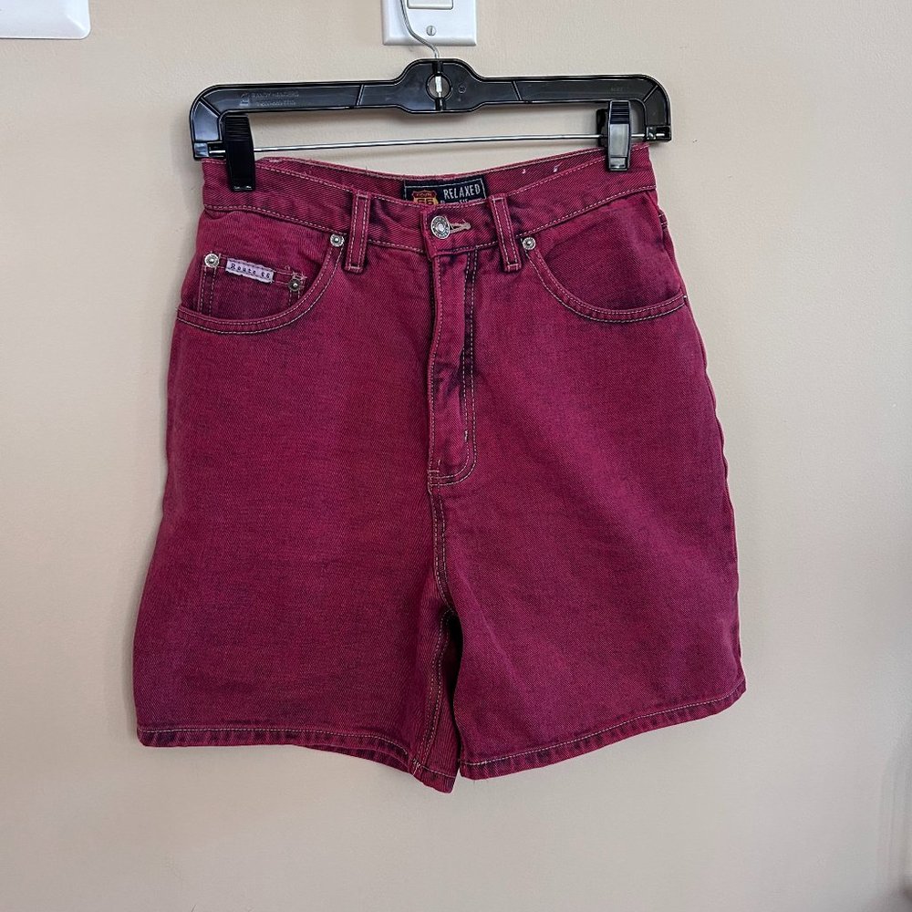 Vintage Red High Waist Mom Shorts 5/6